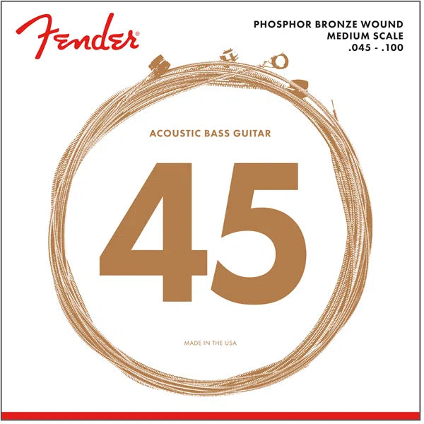 Fender 7060 Phosphor Bronze Acoustic Bass Strings - Medium, Phosphor Bronze Wound, 45-100-(8174573781247)