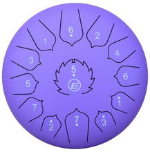 Load image into Gallery viewer, Tongue Drum / Steel Handpan Drum with Accessories 13 Note / 12 Inch - PURPLE
