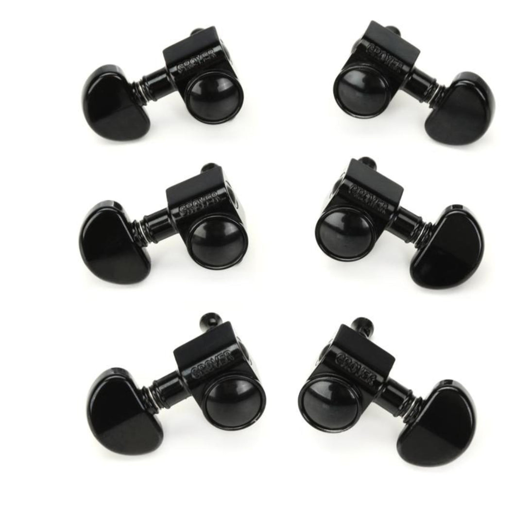 Grover 102BC Original Rotomatics Tuning Machines Set - Black Chrome