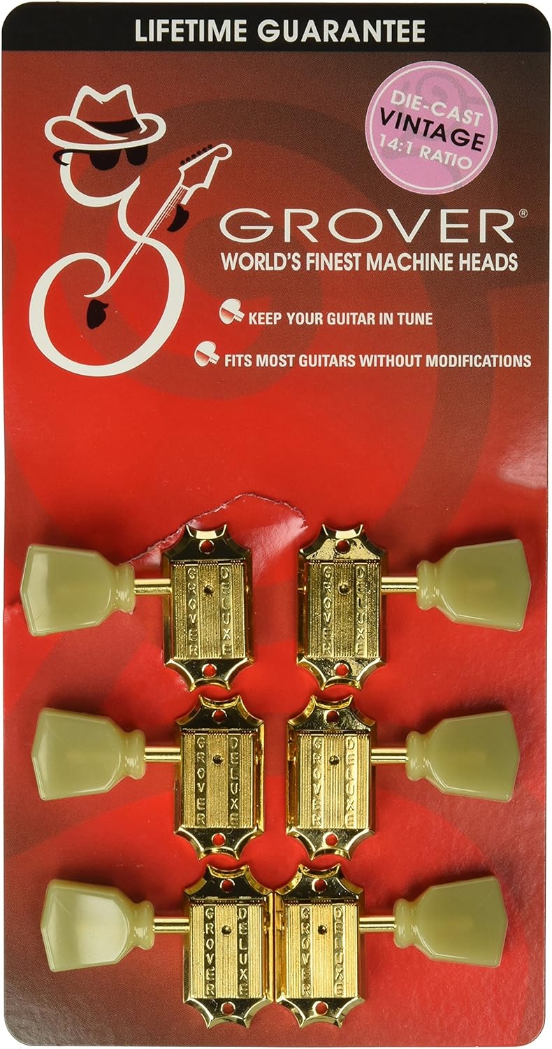 Grover 135G Vintage 3 per Side Machine Head, Gold