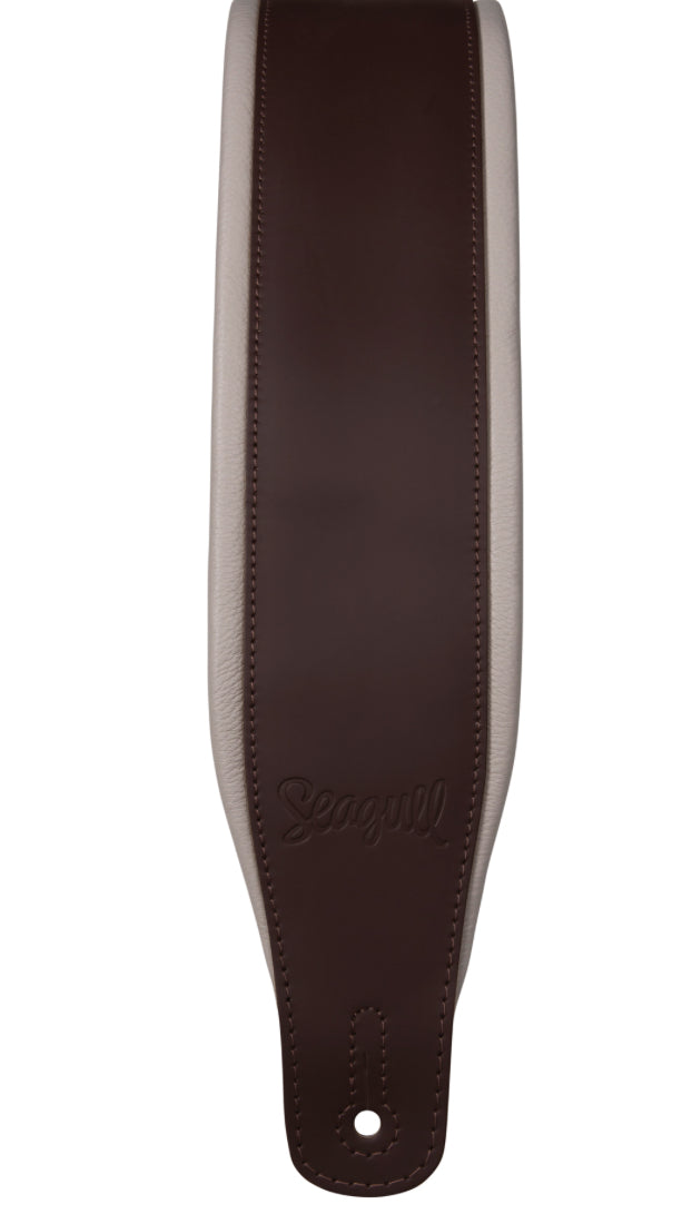 SEAGULL TWO-TONE BRN/CRM LEATHER PADDED STRAP