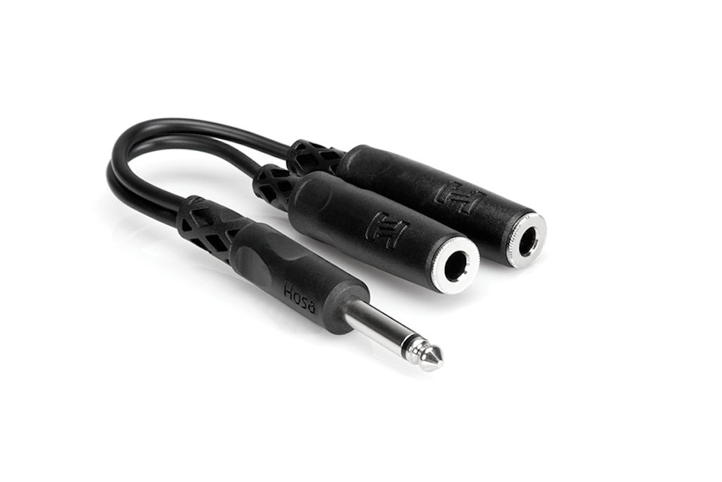 Hosa Y-Cable Mono 1/4'' TS (M) to Dual 1/4'' TSF (F)