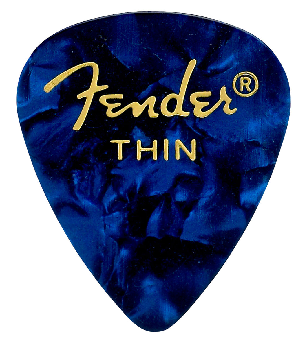 Fender 351 Shape Celluloid Picks 12-Pack, Thin - Blue Moto