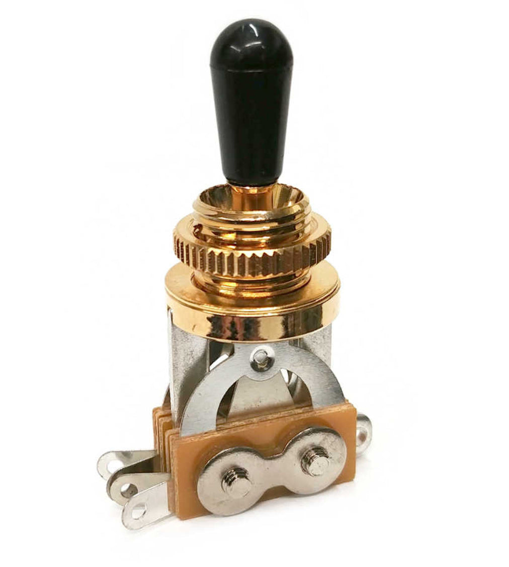 3-way Pickup Selector Switch - Gold /w Black Tip