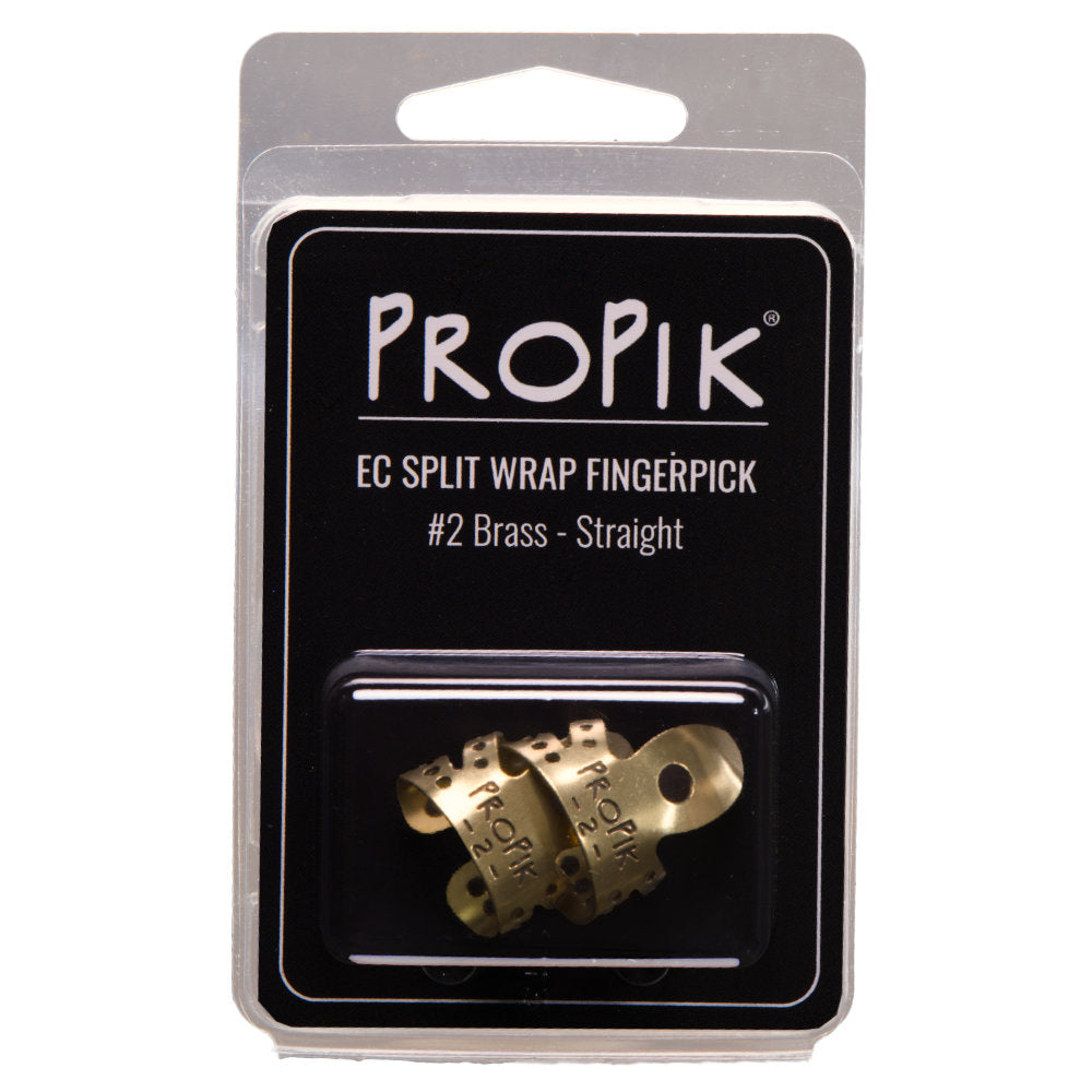 Propik Brass EC Split Wrap #2 Straight Brass Fingerpick - 2 Pack