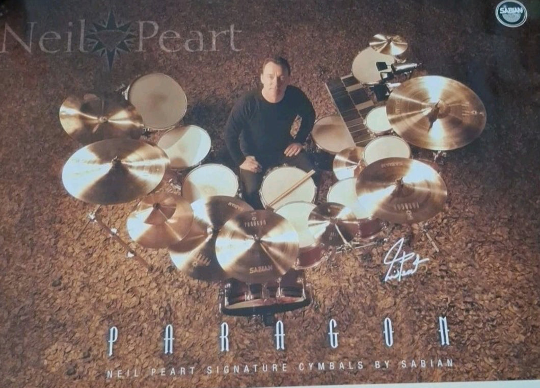 Original Neil Peart Poster Sabian Paragon Cymbals 36