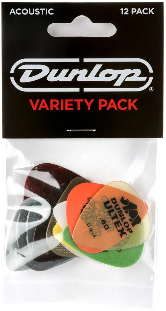Jim Dunlop PVP112 Acoustic Picks - Variety, 12 Pack