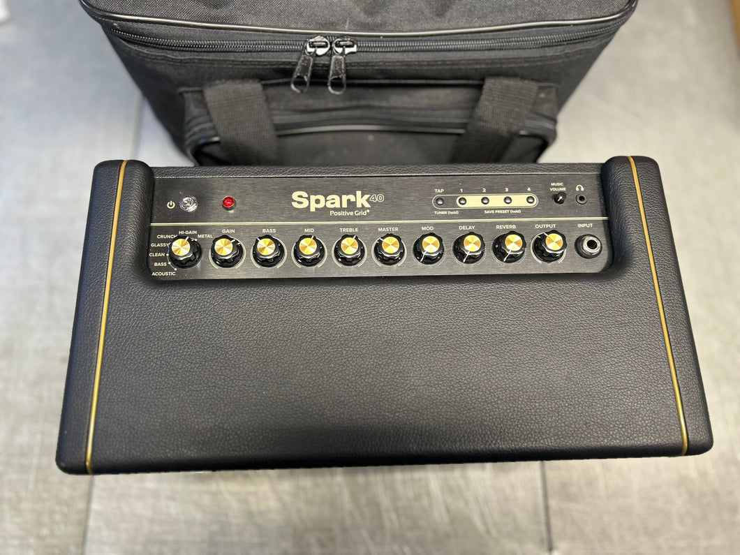 Positive Grid Spark 40 Guitar Amplifier + Traveler Bag Bundle Electric, Bass and Acoustic Guitar 40-Watt Combo Amp Including Spark Mobile App