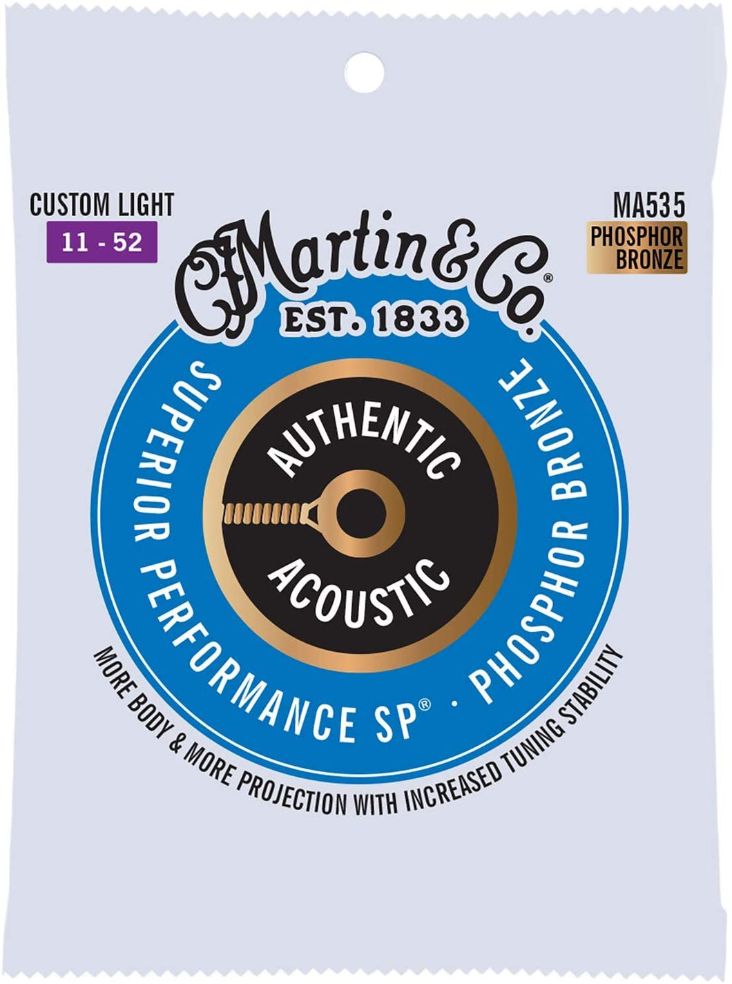 3 SETS of MARTIN MA535 CUSTOM LIGHT 11 - 52 PHOSPHOR BRONZE ACOUSTIC GUITAR STRINGS - Black Friday Sale