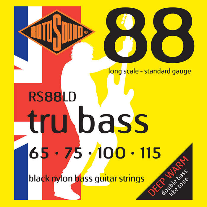 Rotosound RS88LD Tru Bass Black Nylon Flatwound Bass Guitar Strings (65 75 100 115)