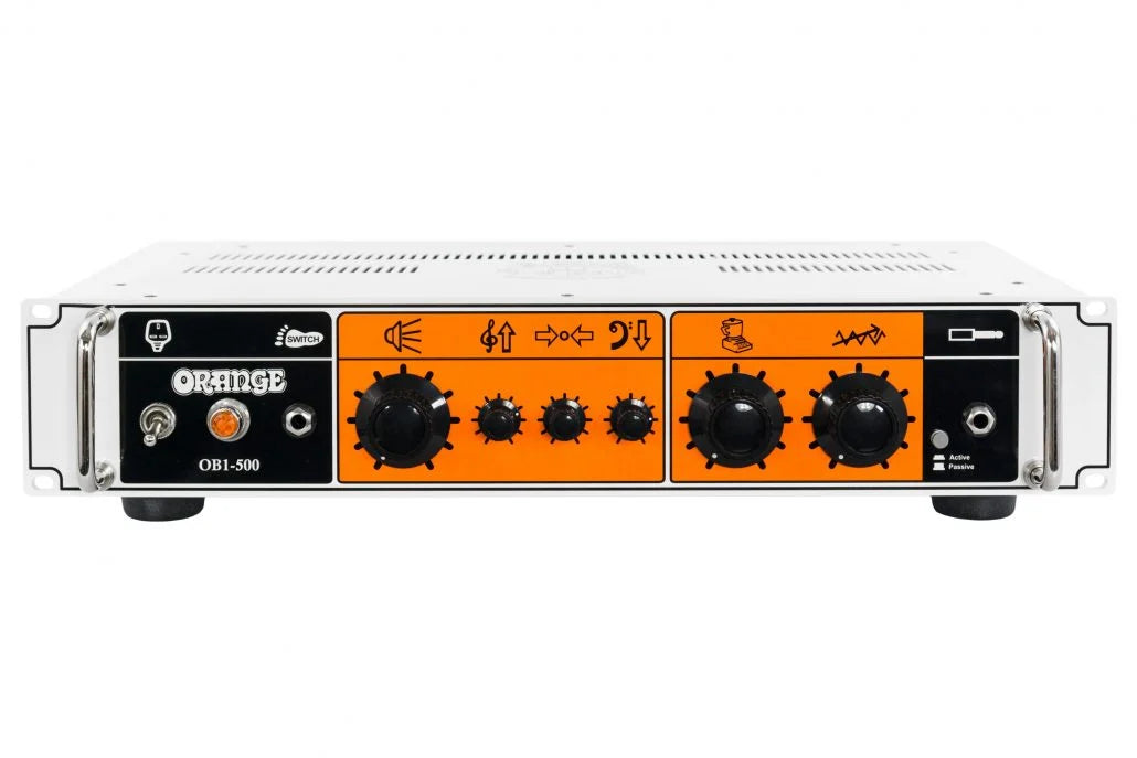 Orange OB1-500 500w Solid state rack-mountable bass amp head with footswitchable gain, direct and line outputs