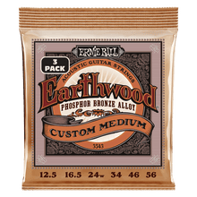 Charger l&#39;image dans la galerie, Ernie Ball 2143/3543 Custom Medium Earthwood Phosphor Bronze Acoustic Guitar Strings 12.5-56 Gauge
