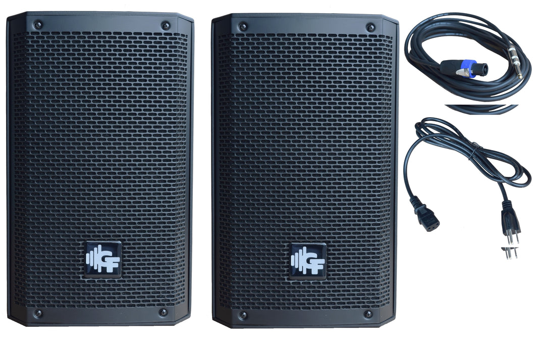 GF Q SERIES - 8'' POWERED SPEAKERS WITH BLUETOOTH & CABLES - 200W