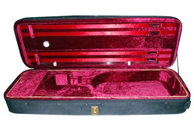 Deluxe Oblong Suspension Violin Case with Hygrometer 4/4 - Black