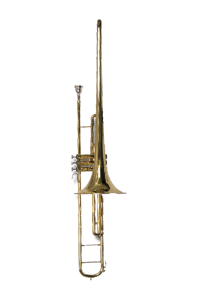 B - U.S.A. WTB-LQV Valve Trombone Outfit - Lacquer  Gold Color
