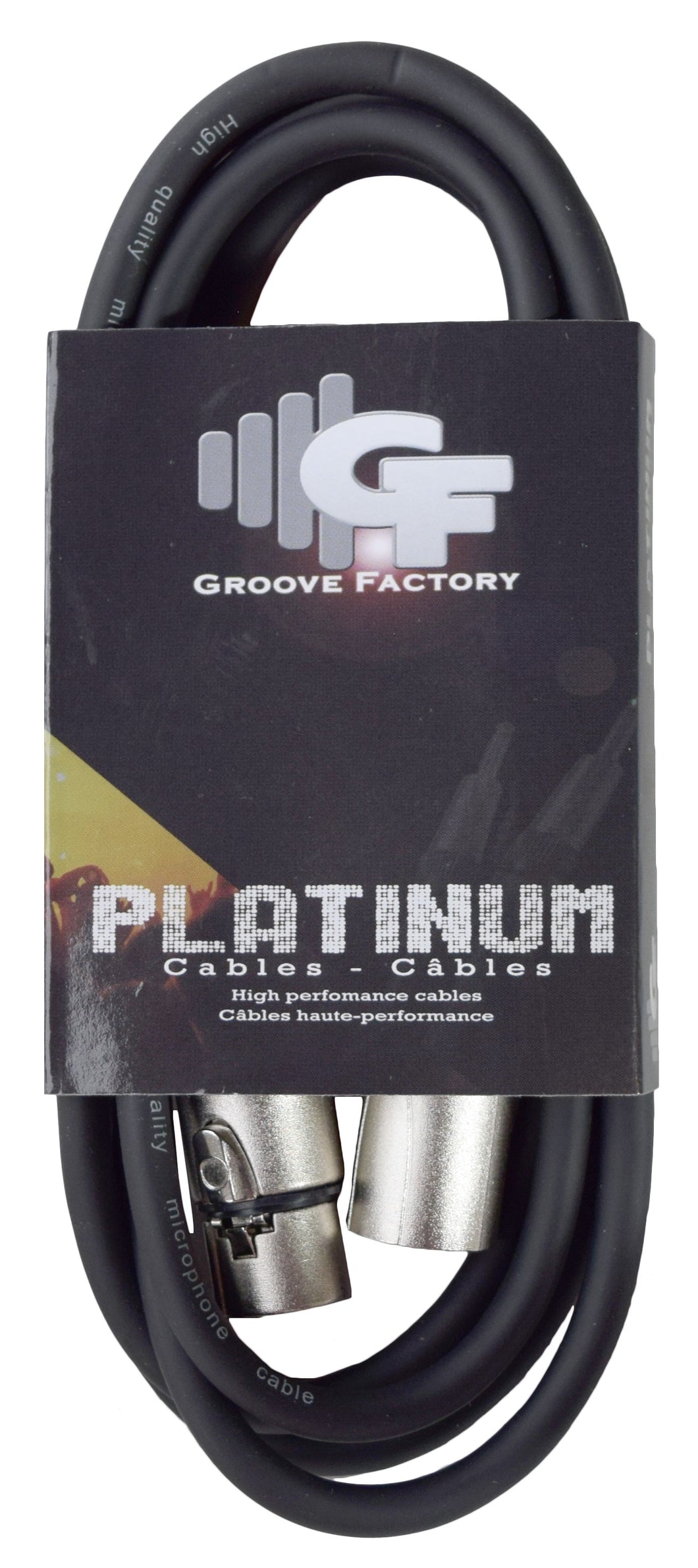 GF PLATINUM SERIES MICROPHONE CABLE XLR MALE TO XLR FEMALE - 6 FEET