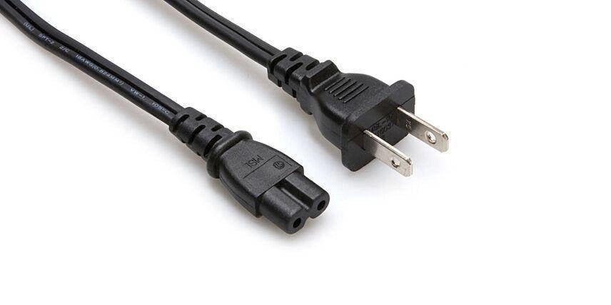 Hosa PWP-426 Power Cord, IEC C7 to NEMA 1-15P, 8 Foot