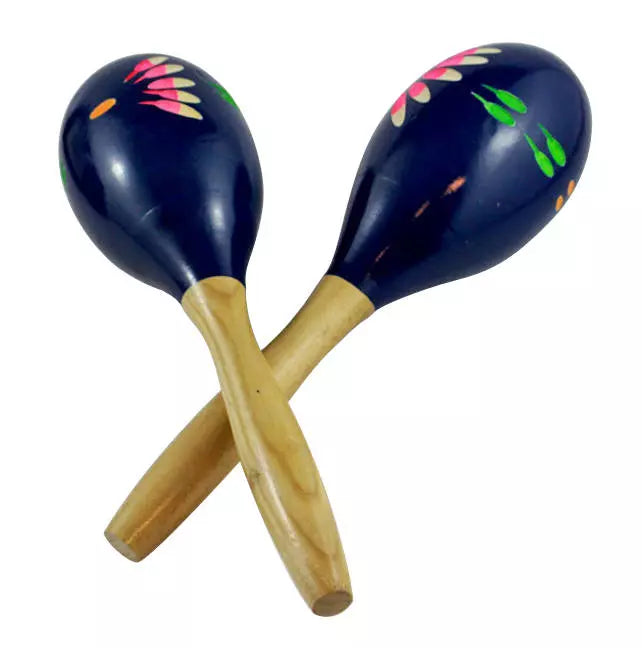 GP Percussion Pair of Wooden Painted 8-inch Maracas