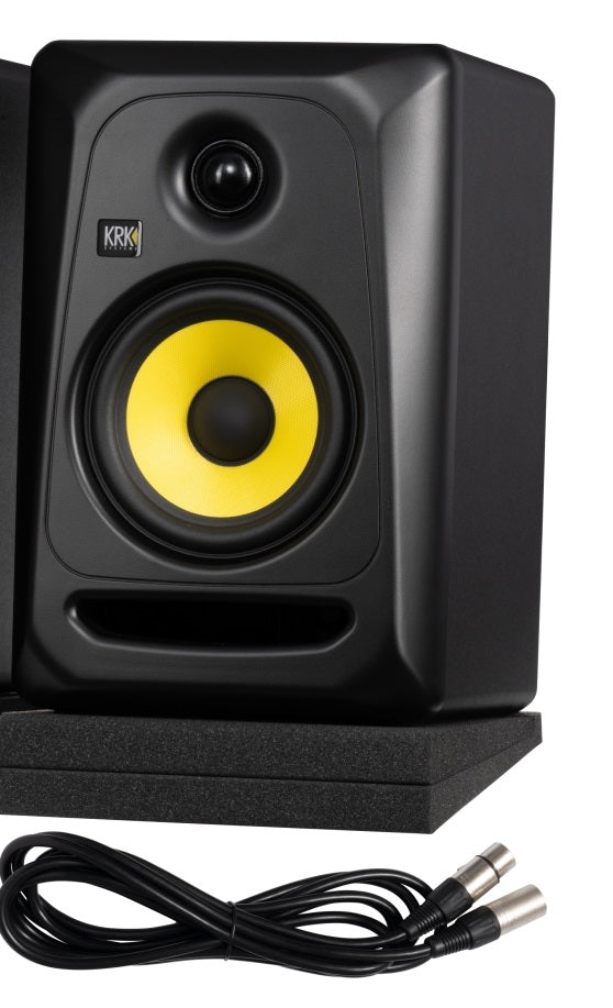 KRK Classic 5 CL5-G3PK1 Studio Monitor Package with Cables & Isolation Pads