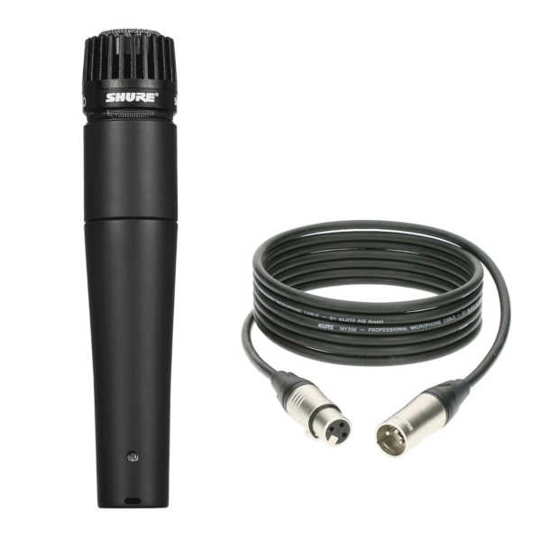 Shure SM57 Dynamic Instrument Microphone with 25 Foot XLR Cable Package