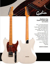 Charger l&#39;image dans la galerie, Godin 052349 Stadium Pro Ozark Cream MN Electric Guitar - MADE IN CANADA
