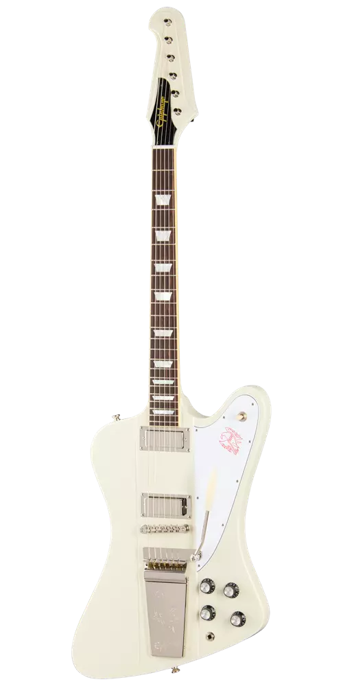 Epiphone 1963 Firebird V with Maestro Vibrola Reissue Electric Guitar with Hardshell Case - Polaris White - ECFVR3PWNM