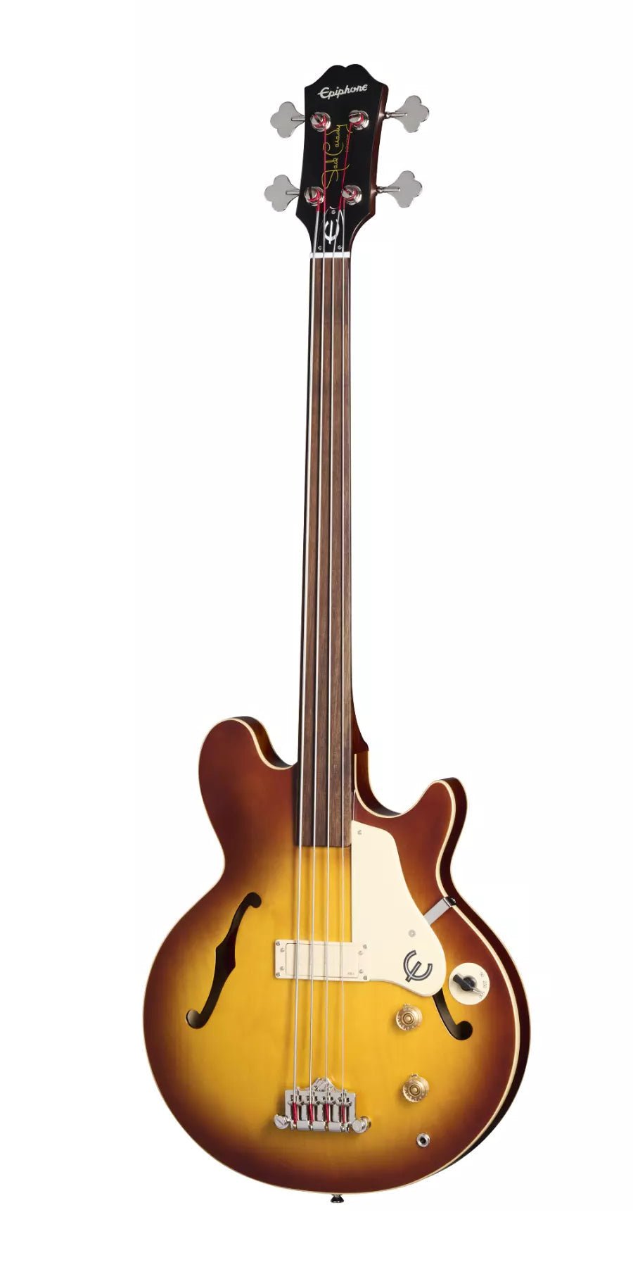 Epiphone Jack Casady Fretless Bass with Gigbag - Aged Royal Tan - EOJBARTNHF