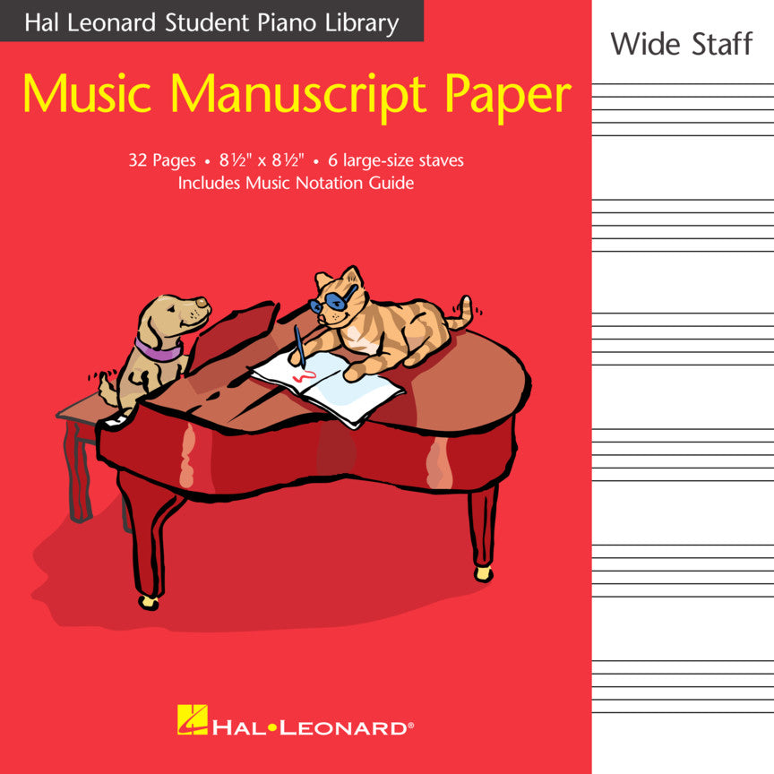 HAL LEONARD STUDENT PIANO LIBRARY MUSIC MANUSCRIPT PAPER – WIDE STAFF Wide Staff