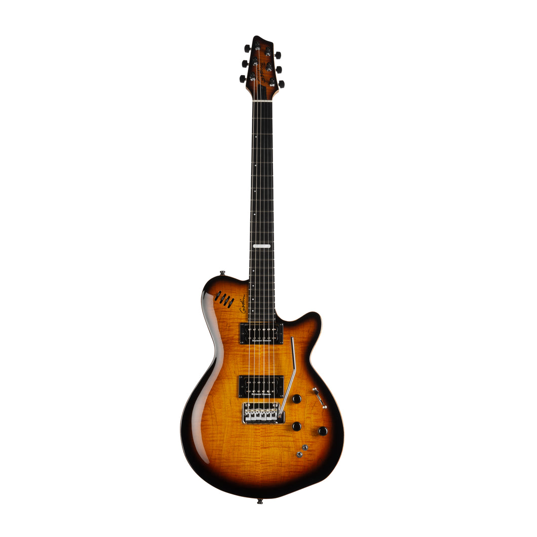 Godin 024124 LGXT -  Synth Access - 3 Voice Cognac Burst Flame AA Electric Guitar