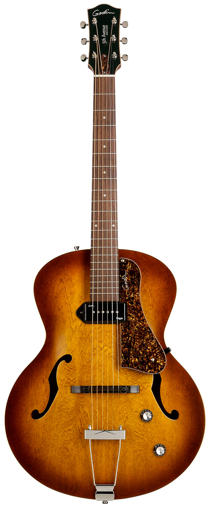 Godin 031986 5th Avenue Kingpin P90 Cognac Burst Hollow Body Acoustic Guitar Made In Canada