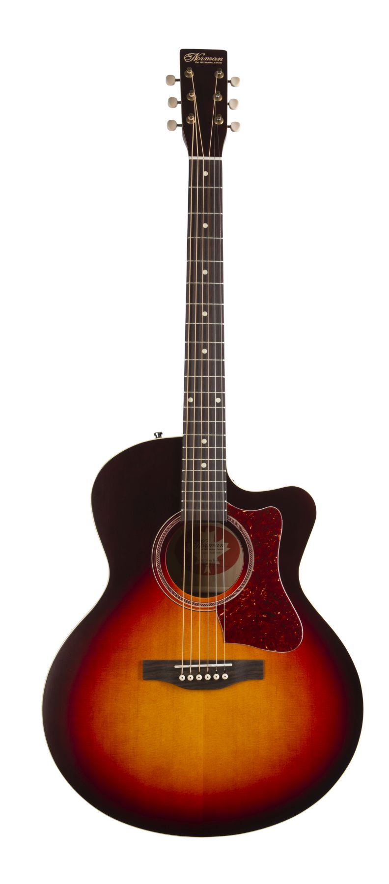 Norman 048571 B18 CW Protege Series Mini Jumbo 6-String RH Cutaway Acoustic Electric Guitar- Cherryburst MADE In CANADA