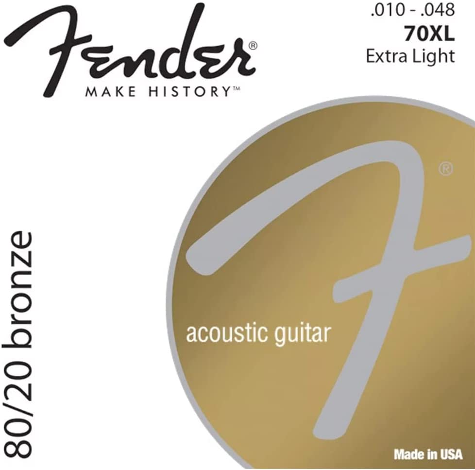 Fender Accessories 0730070-02 80/20 Bronze Acoustic Guitar Strings, Extra Light-(7529815343359)