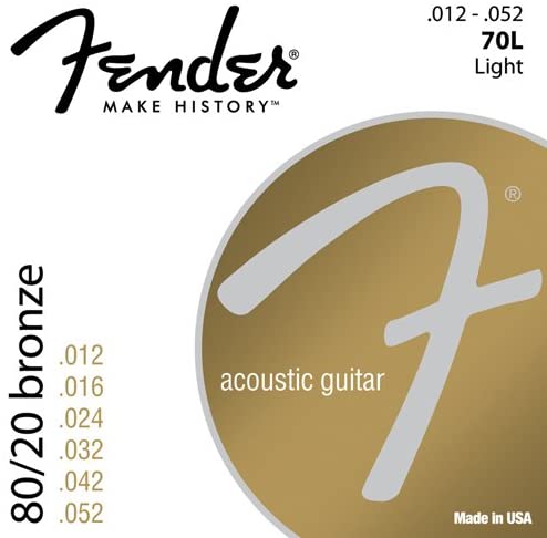 Fender 073-0070-403 80/20 Bronze Acoustic Guitar Strings, Light-(7529123184895)