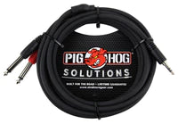 PIG HOG SOLUTIONS - 10FT STEREO BREAKOUT CABLE, 3.5MM TO DUAL 1/4