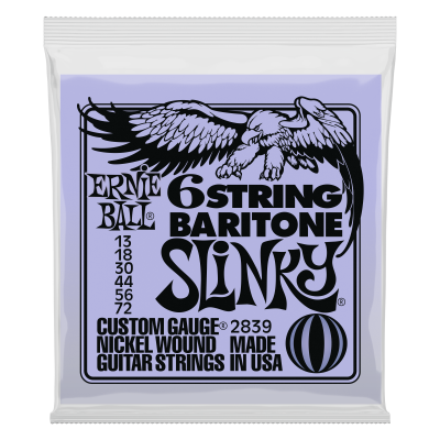 Ernie Ball 2839 Baritone Small Ball Slinky 6 String Bass Strings - .013-.072-(7871881576703)