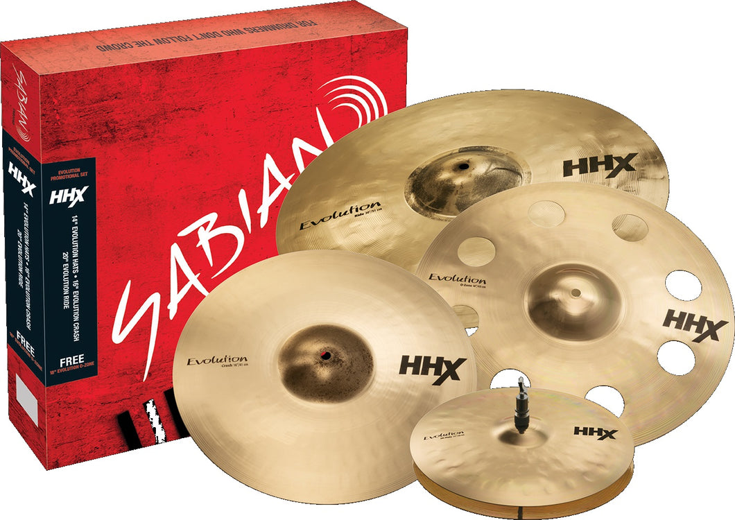 SABIAN 15005XEBP HHX Evolution Promotional Set 4-Pack Brilliant Finish Made In Canada