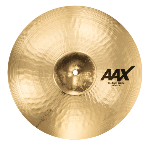 SABIAN 21608XCB 16-inch AAX Medium Crash cymbal with brilliant finish and large raw bell