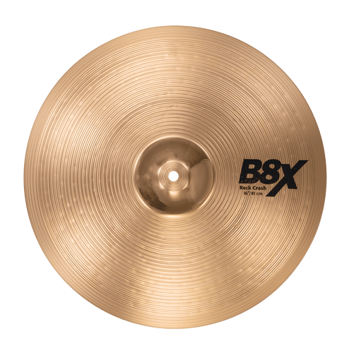SABIAN 41609X 16-inch B8X Rock Crash cymbal with bright, powerful bronze sound made in Canada