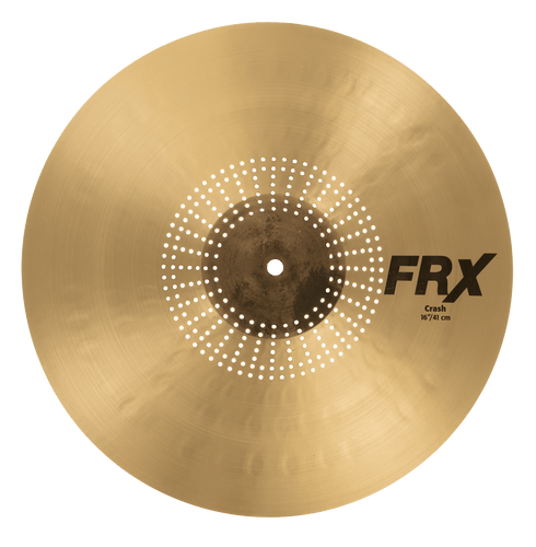 SABIAN FRX1606 16-inch extra-thin B20 bronze crash cymbal with frequency reduction dots for controlled volume and shimmering response