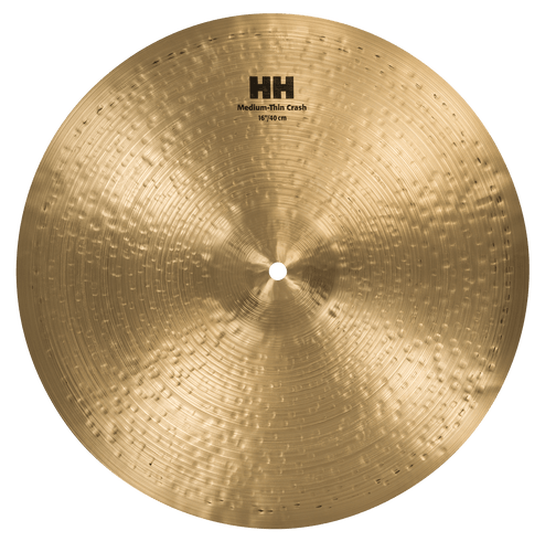SABIAN 11607 16-inch HH Medium-Thin Crash Cymbal with hammered texture and golden finish