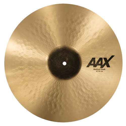 SABIAN 21808XC 18-inch AAX Medium Crash Cymbal with hammered surface and raw bell for bright, complex sound
