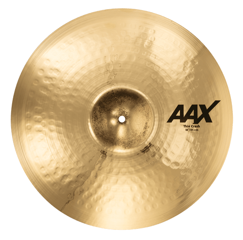 SABIAN 21806XCB 18 inch AAX Thin Crash cymbal with brilliant finish and visible hammering patterns