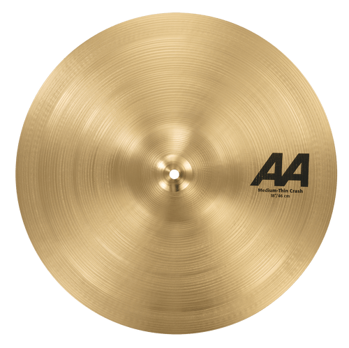 SABIAN 21807 18 inch AA Medium Thin Crash Cymbal with bright natural finish and vintage sound made in Canada