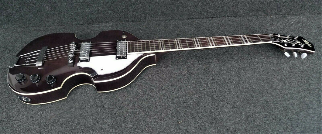 Hofner HI-459-PE-TBK Ignition Pro Guitare électrique de style violon - Noir transparent 