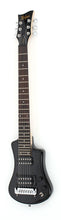 Load image into Gallery viewer, Hofner HOF-HCT-SH-DLX- BK-O Deluxe Shorty Electric Travel Guitar - Black - with Gig Bag
