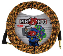 Load image into Gallery viewer, Pig Hog Orange Graffiti - 20FT Right Angle Instrument Cable
