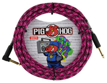 Load image into Gallery viewer, Pig Hog Pink Graffiti - 20FT Right Angle Instrument Cable
