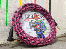 Load image into Gallery viewer, Pig Hog Pink Graffiti - 20FT Right Angle Instrument Cable
