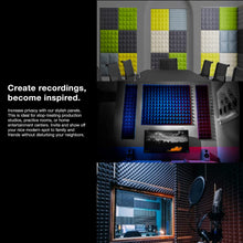 Load image into Gallery viewer, 6 Pack of Acoustic Studio Panel Foam with More Wedges 2&quot; X 12&quot; X 12&quot; Sound-Proofing/Sound Absorption
