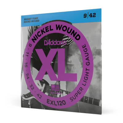 D'Addario EXL120 - Nickel Wound SUPER LIGHT 09-42-(7902937121023)